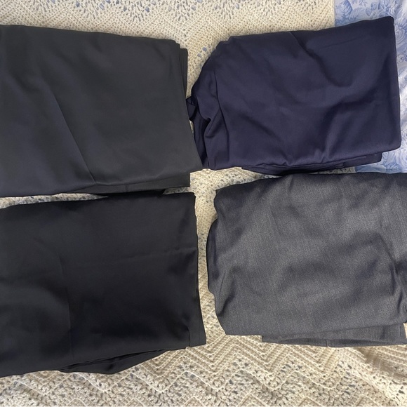 4 Pair GS Perfect Fit 46x28 Work Pants Blue Gray Pleated Front Double Button - Picture 1 of 16
